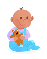 Baby with Letter Blocks